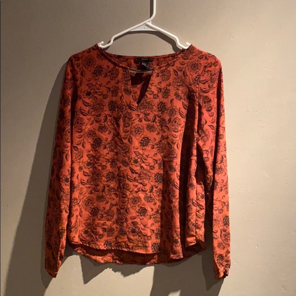 Forever 21 Sheer Floral Top